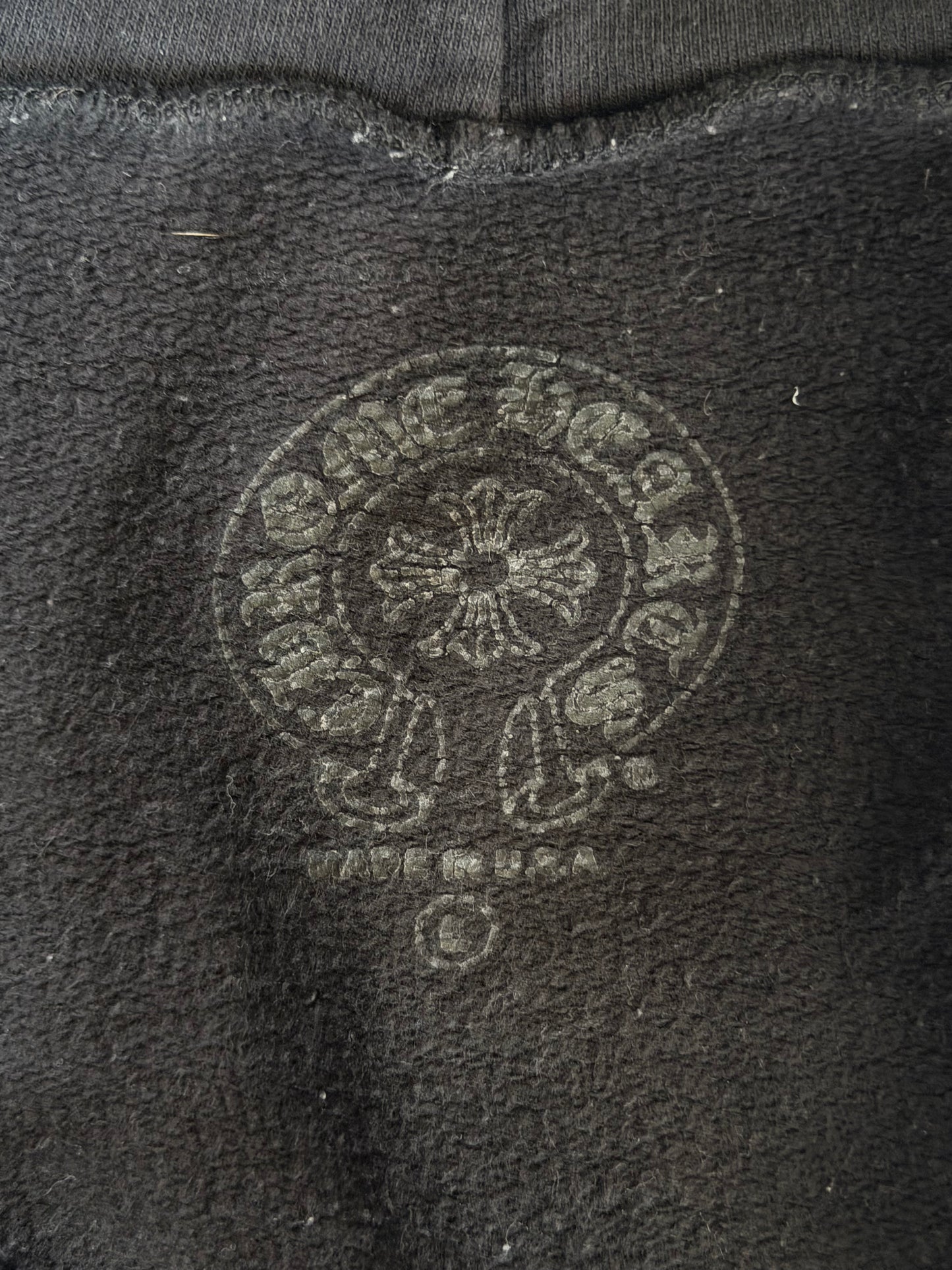 Chrome Hearts Black & White Las Vegas Horseshoe Logo Zip Up Hoodie