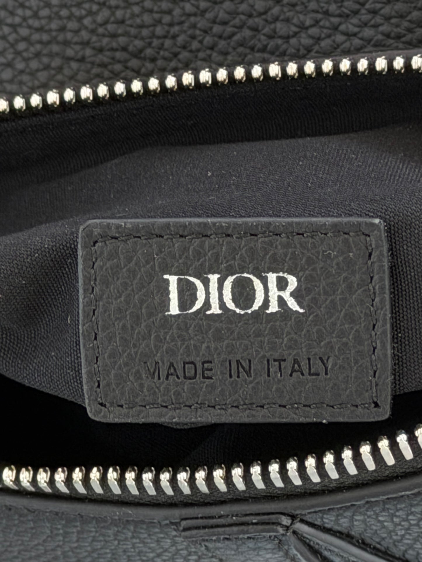 Dior Black Leather Saddle Bag