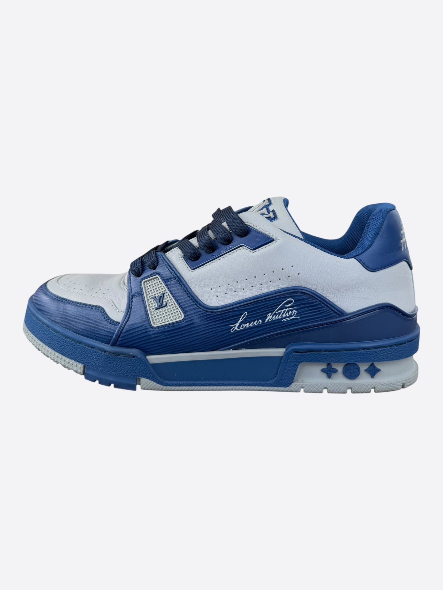 Louis Vuitton Blue & Grey EPI Leather Trainers