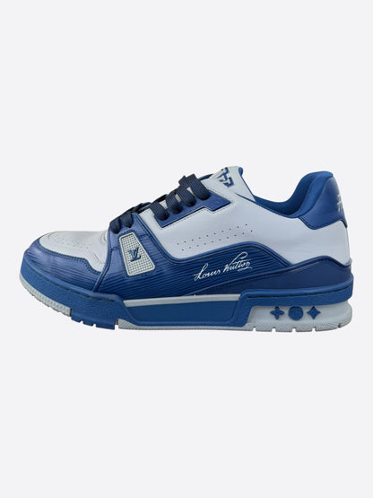 Louis Vuitton Blue & Grey EPI Leather Trainers