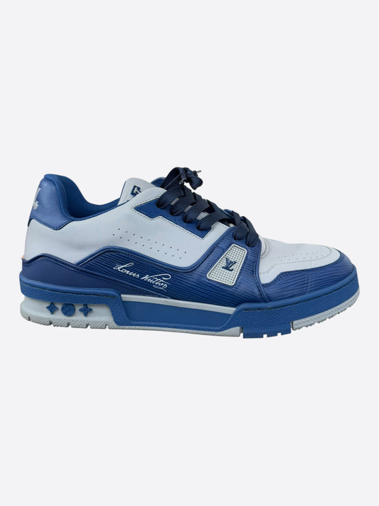 Louis Vuitton Blue & Grey EPI Leather Trainers