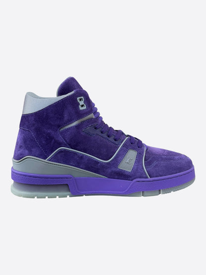 Louis Vuitton Purple & Grey Suede High Top Trainers