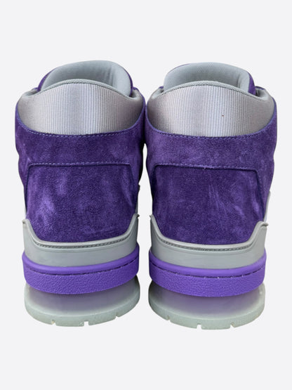 Louis Vuitton Purple & Grey Suede High Top Trainers
