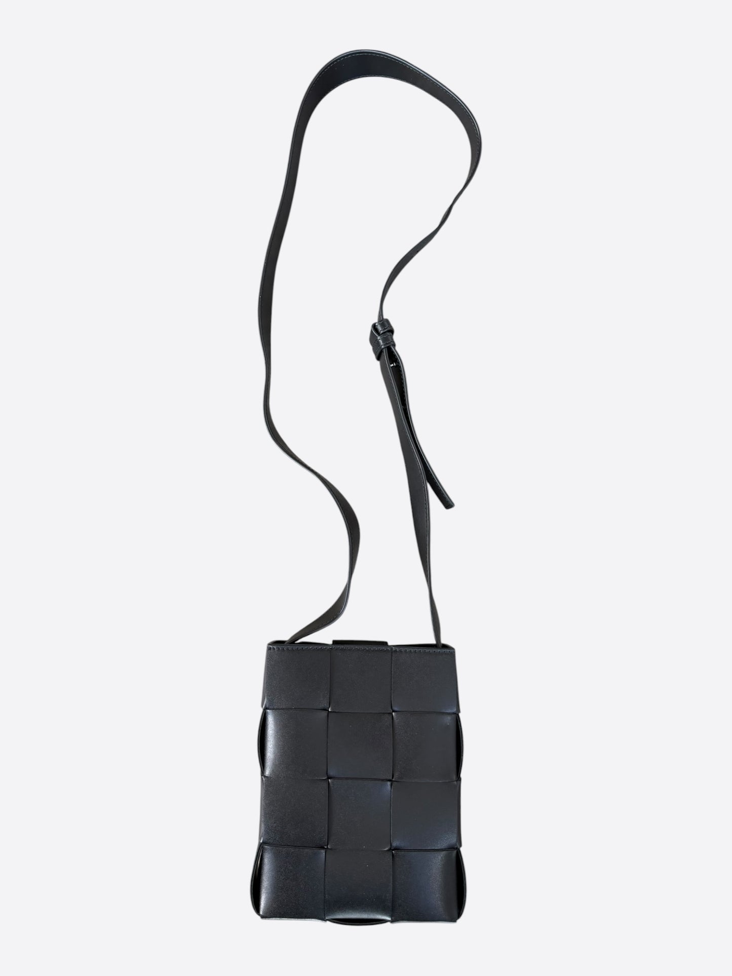 Bottega Veneta Black Leather Cassette Phone Holder
