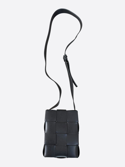 Bottega Veneta Black Leather Cassette Phone Holder