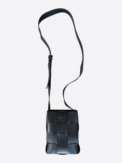 Bottega Veneta Black Leather Cassette Phone Holder