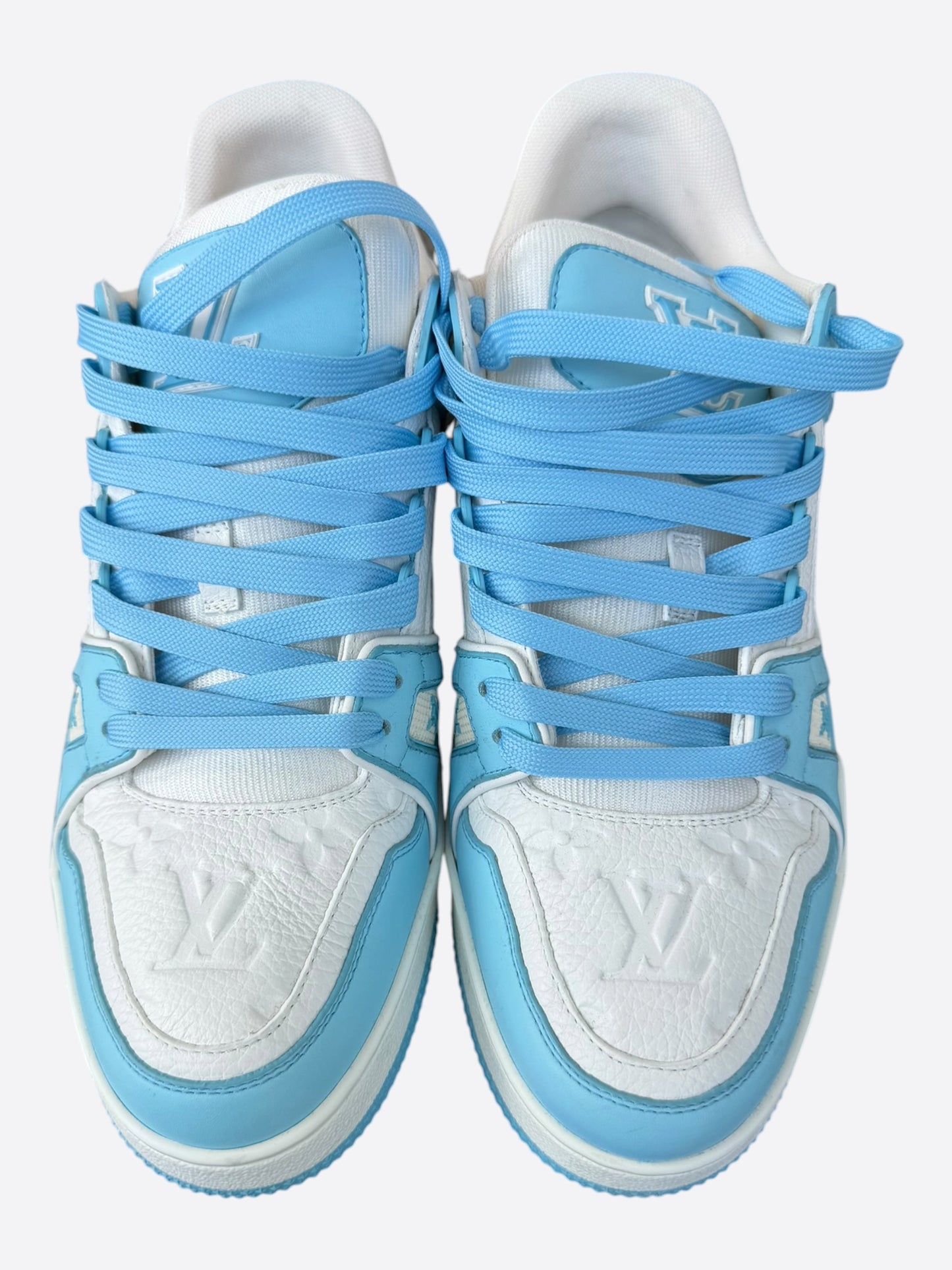 Louis Vuitton Blue & White Monogram Trainers
