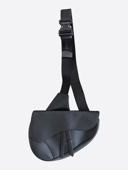 Dior Black Leather Saddle Bag