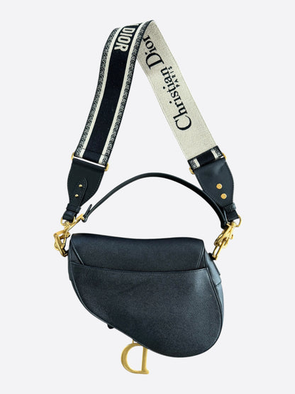 Dior Black Leather Mini Saddle Bag