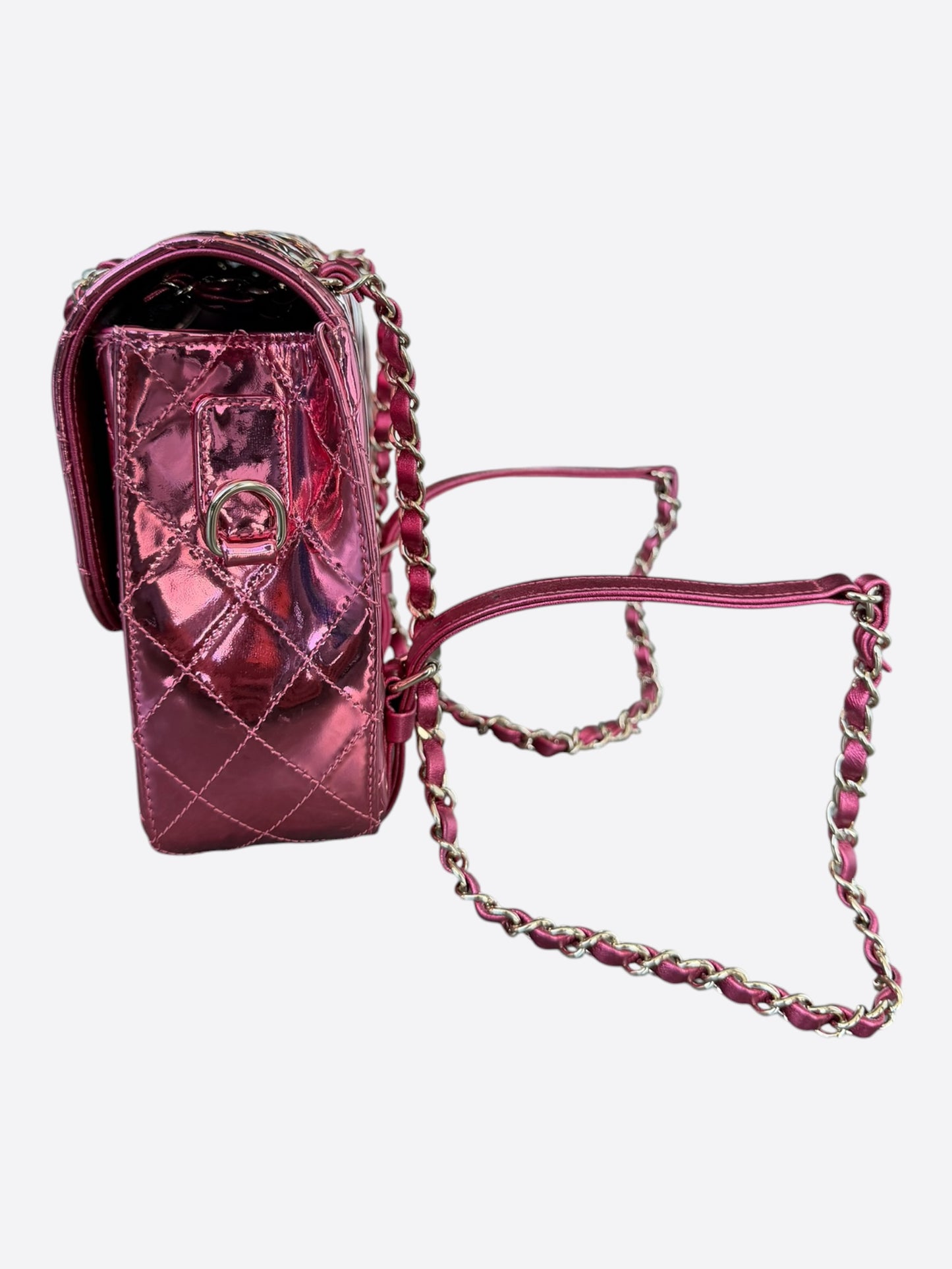 Chanel Pink Mirror Quilted Hollywood Boulevard Backpack
