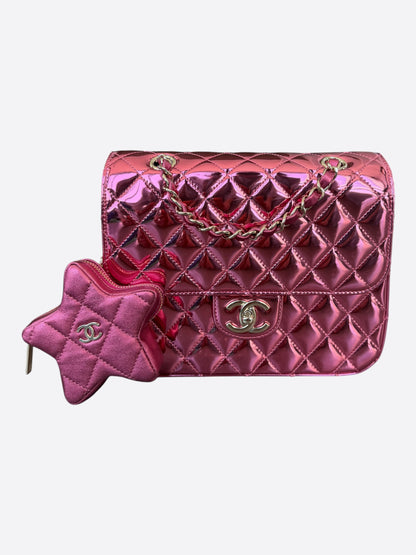 Chanel Pink Mirror Quilted Hollywood Boulevard Backpack