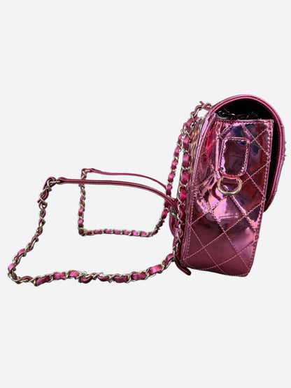 Chanel Pink Mirror Quilted Hollywood Boulevard Backpack