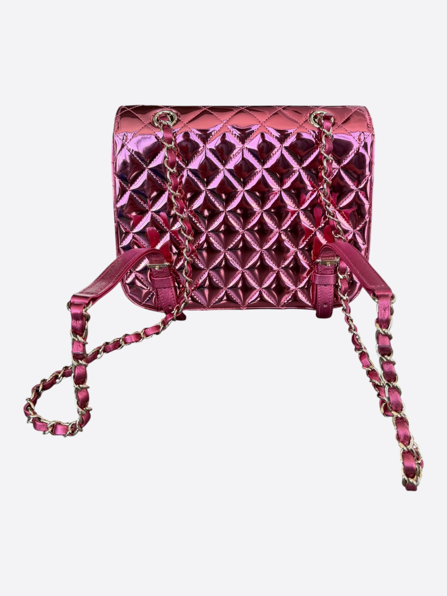 Chanel Pink Mirror Quilted Hollywood Boulevard Backpack