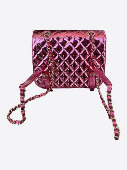 Chanel Pink Mirror Quilted Hollywood Boulevard Backpack