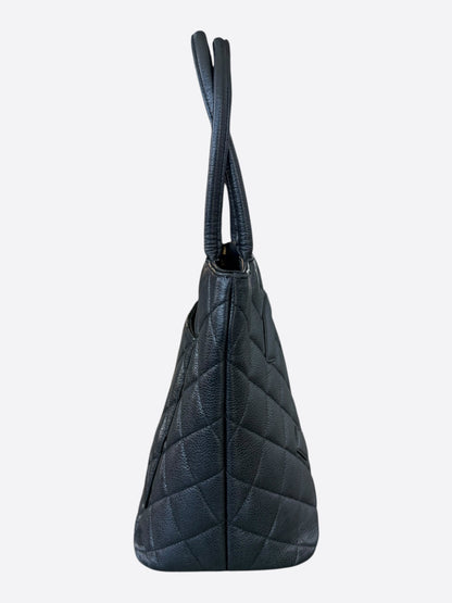 Chanel Black Caviar Quilted Medallion Tote Bag