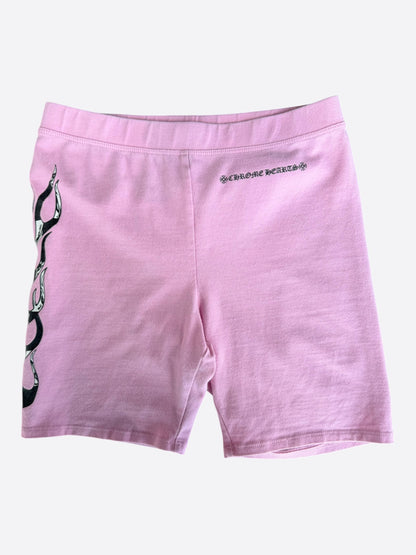 Chrome Hearts Matty Boy Pink Flame Biker Women's Shorts