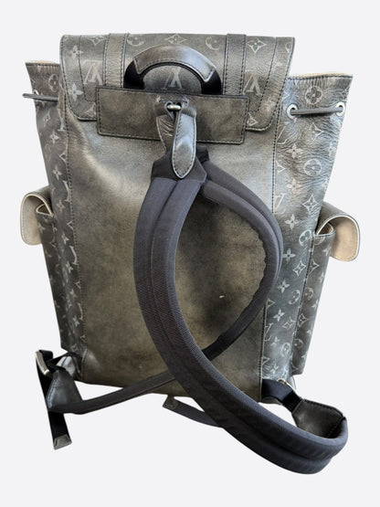 Louis Vuitton Black Brushed Monogram Christopher MM Backpack