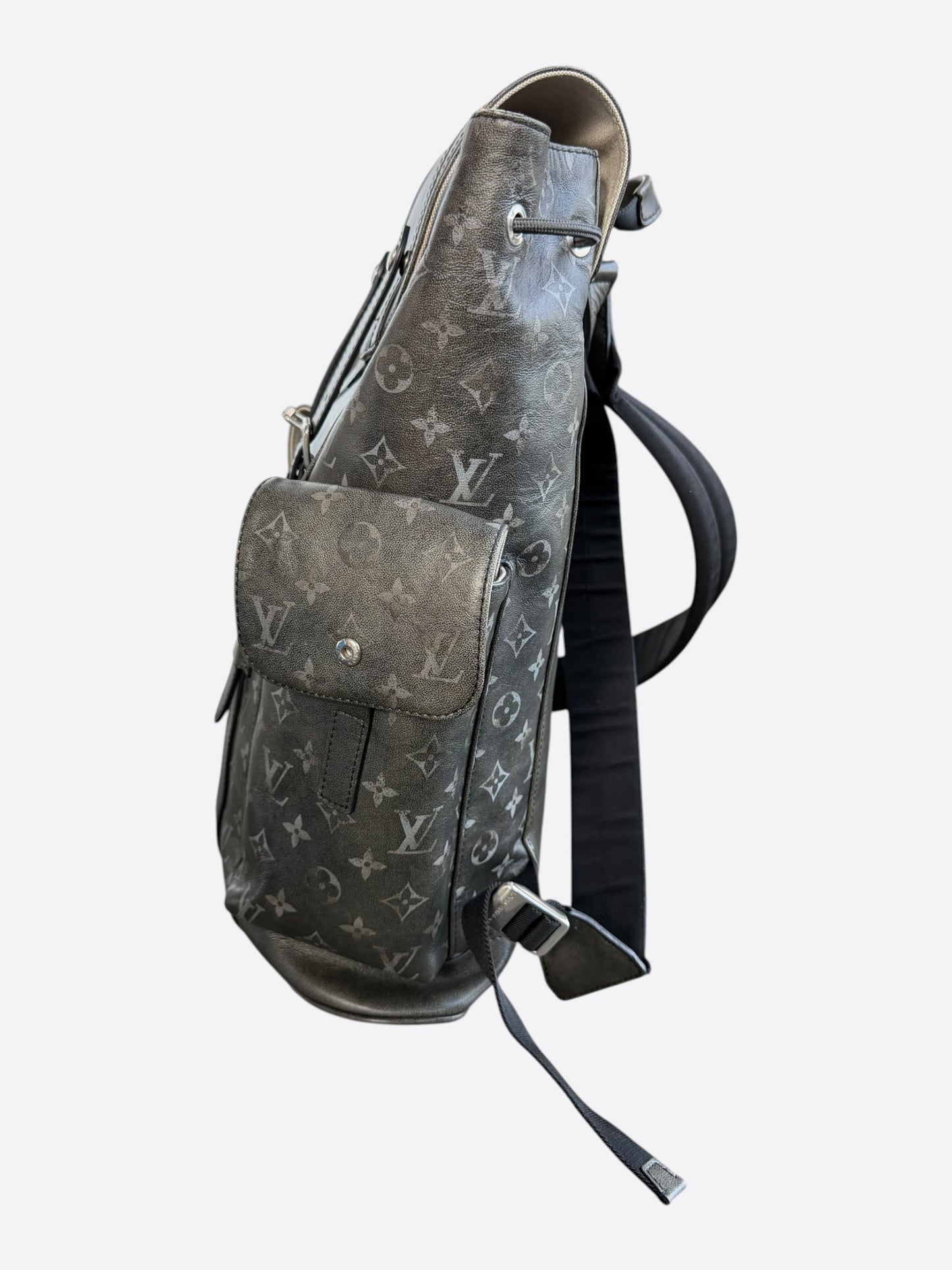 Louis Vuitton Black Brushed Monogram Christopher MM Backpack