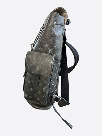 Louis Vuitton Black Brushed Monogram Christopher MM Backpack