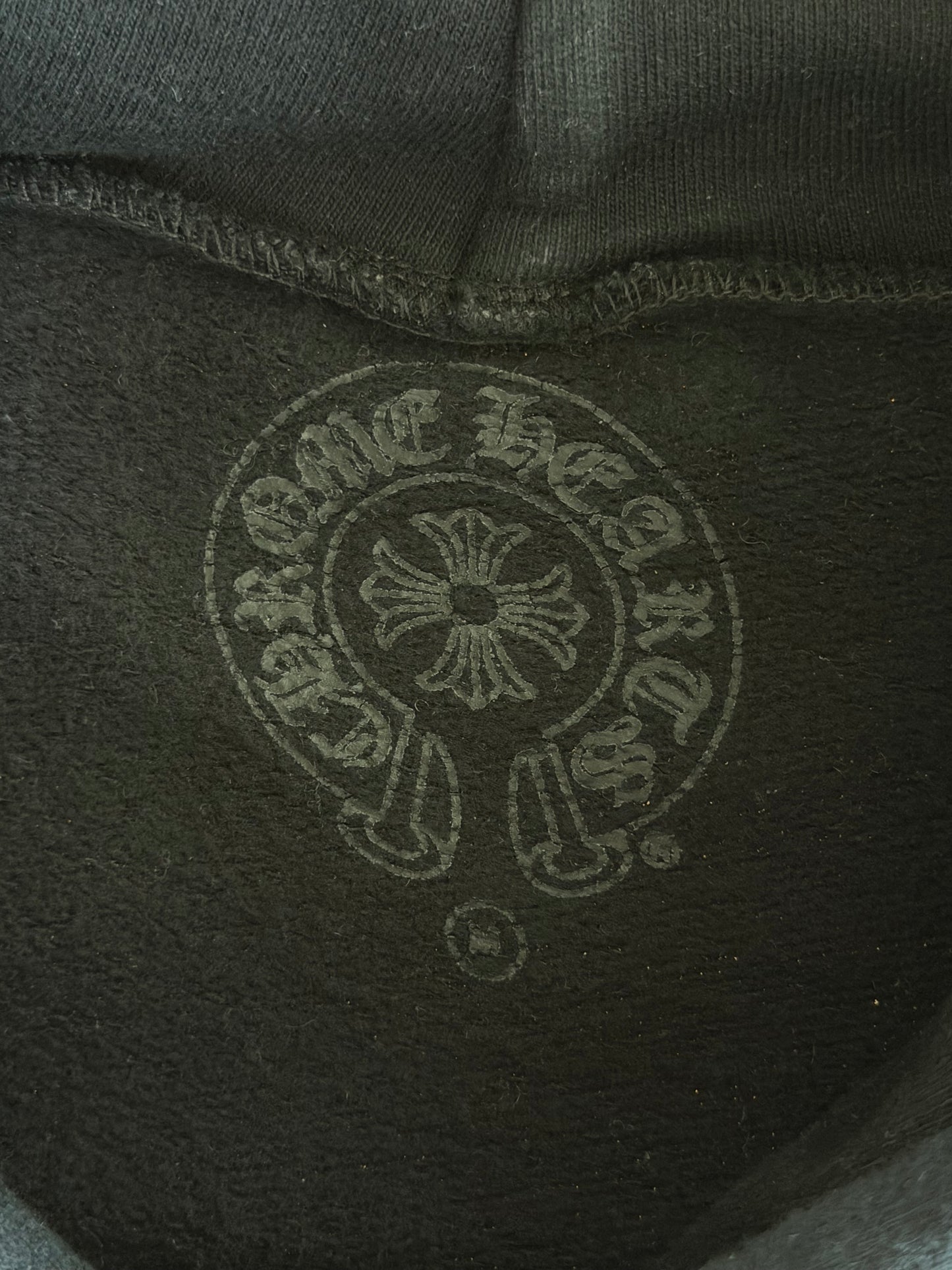 Chrome Hearts Black & White Scroll Logo Hoodie