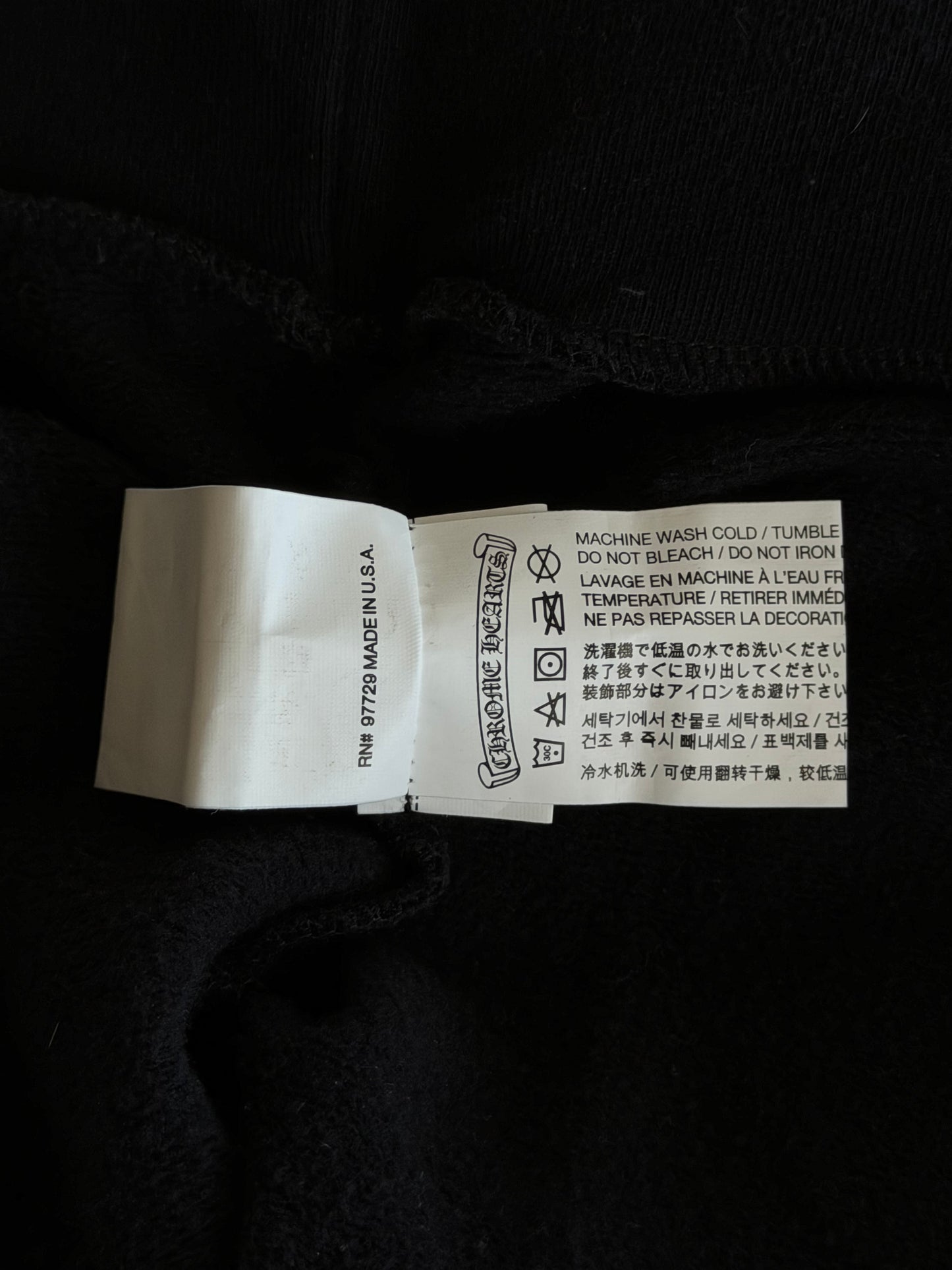 Chrome Hearts Black & White Scroll Logo Hoodie