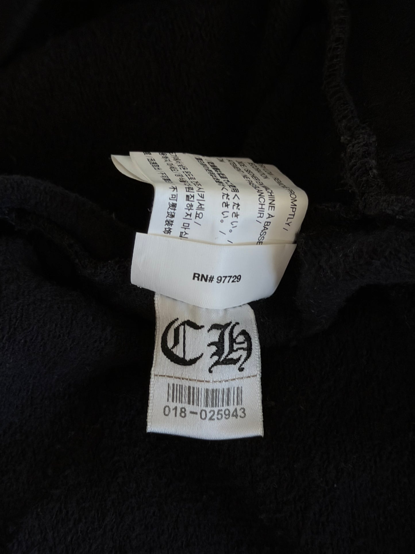 Chrome Hearts Black & White Scroll Logo Hoodie