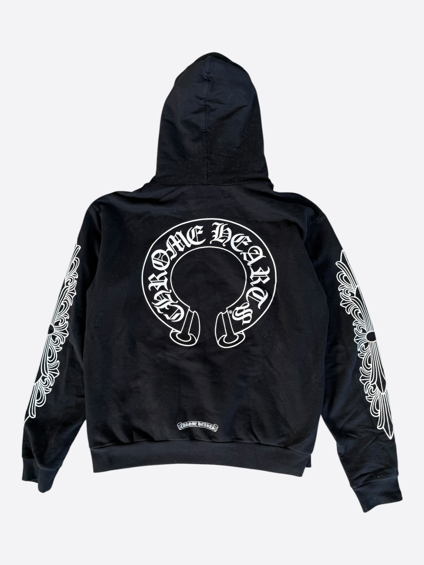 Chrome Hearts Black & White Horseshoe Logo Hoodie