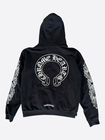 Chrome Hearts Black & White Horseshoe Logo Hoodie