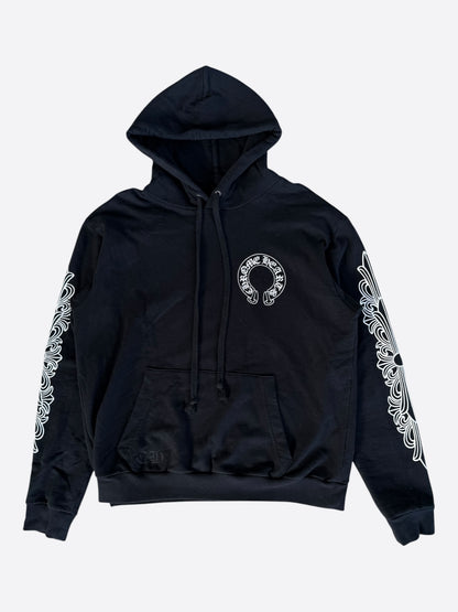 Chrome Hearts Black & White Horseshoe Logo Hoodie