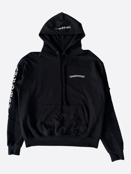 Chrome Hearts Black & White Scroll Logo Hoodie