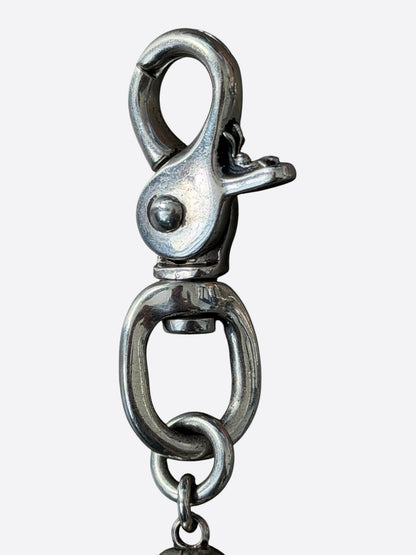 Chrome Hearts Silver & Pink Ruby Foti Skull Wallet Chain