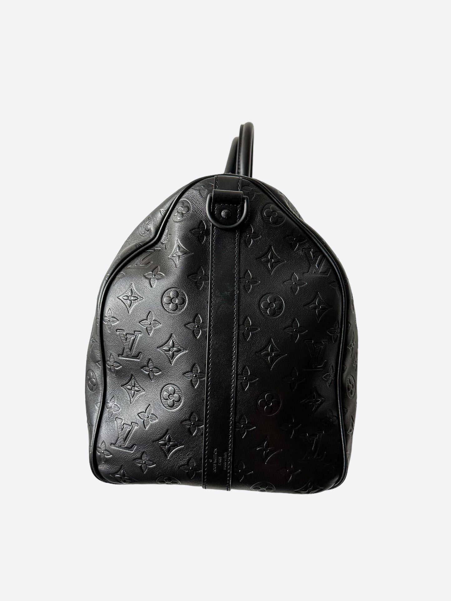 Louis Vuitton Black Shadow Monogram Keepall 50