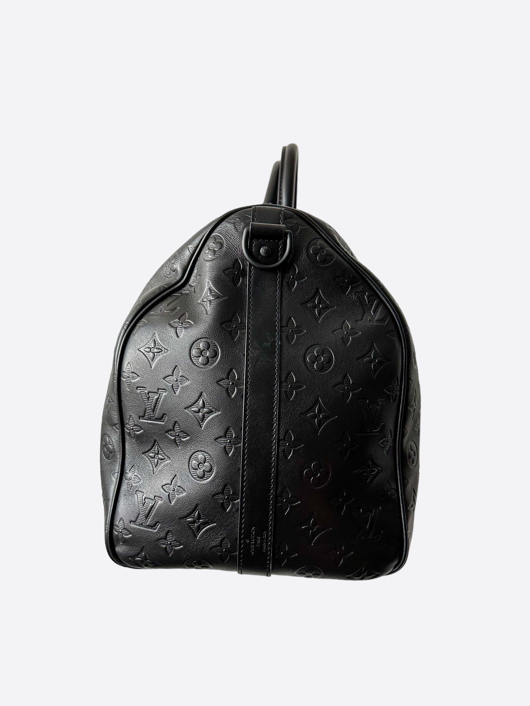 Louis Vuitton Keepall Monogram Bandouliere 50 Black in Taurillon