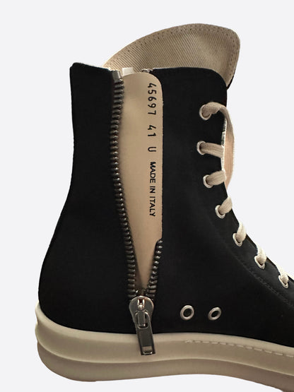 Rick Owens Drkshdw Black & White Stop Your Breath High Top Sneakers