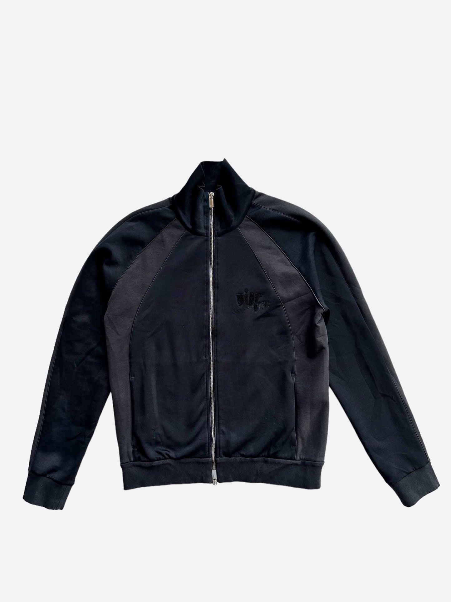 Dior Stussy Black Embroidered Logo Track Jacket