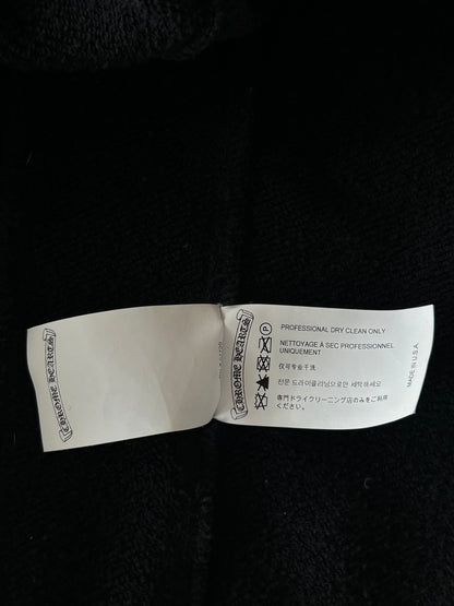 Chrome Hearts Black Leather Cross Patch Zip Up Hoodie