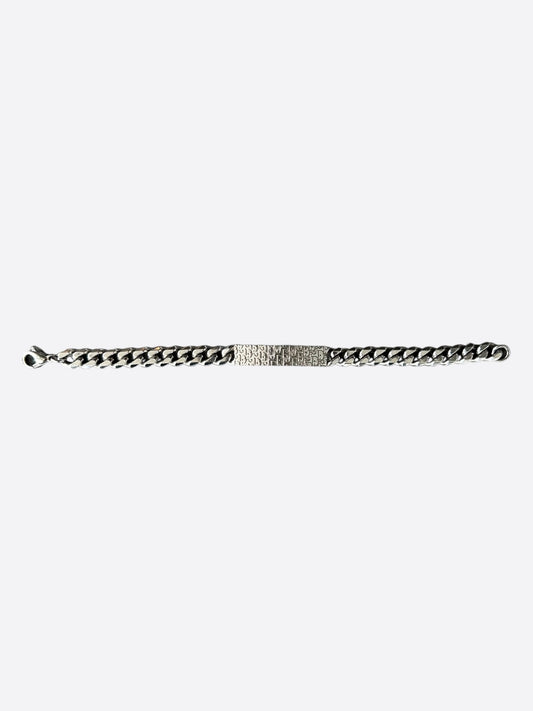 Dior Silver Oblique Cuban Bracelet