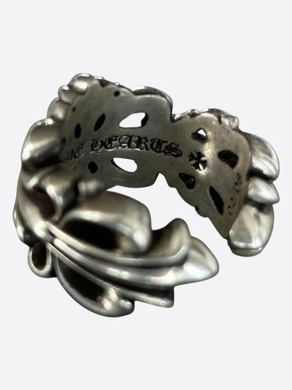 Chrome Hearts Silver Cross Floral Ring