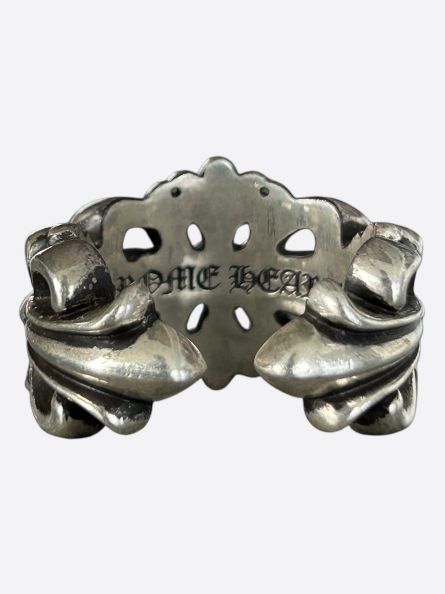 Chrome Hearts Silver Cross Floral Ring
