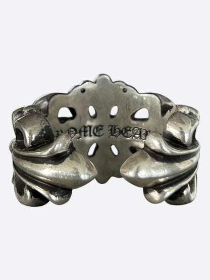 Chrome Hearts Silver Cross Floral Ring