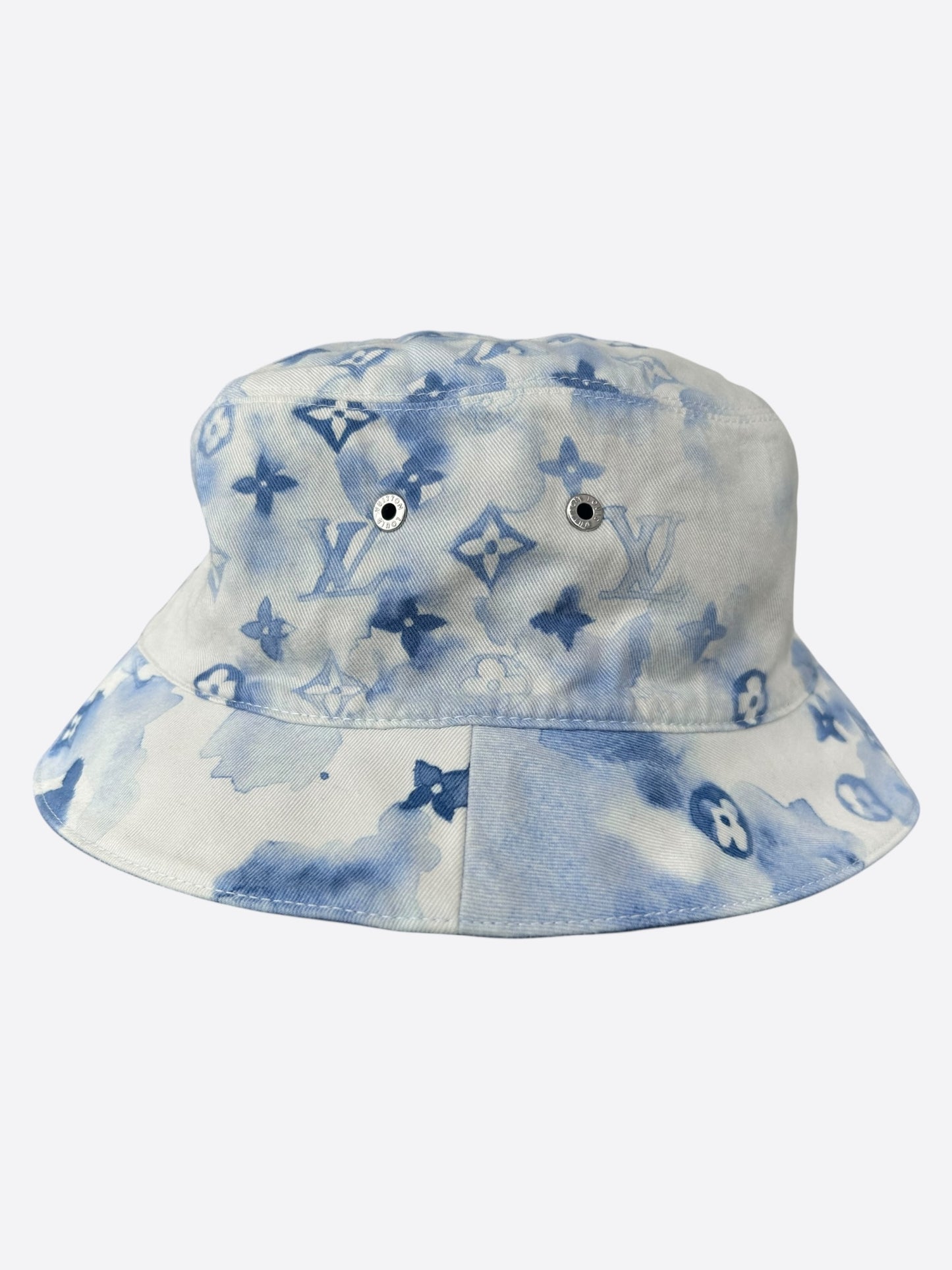 Louis Vuitton Blue & White Denim Monogram Reversible Bucket Hat
