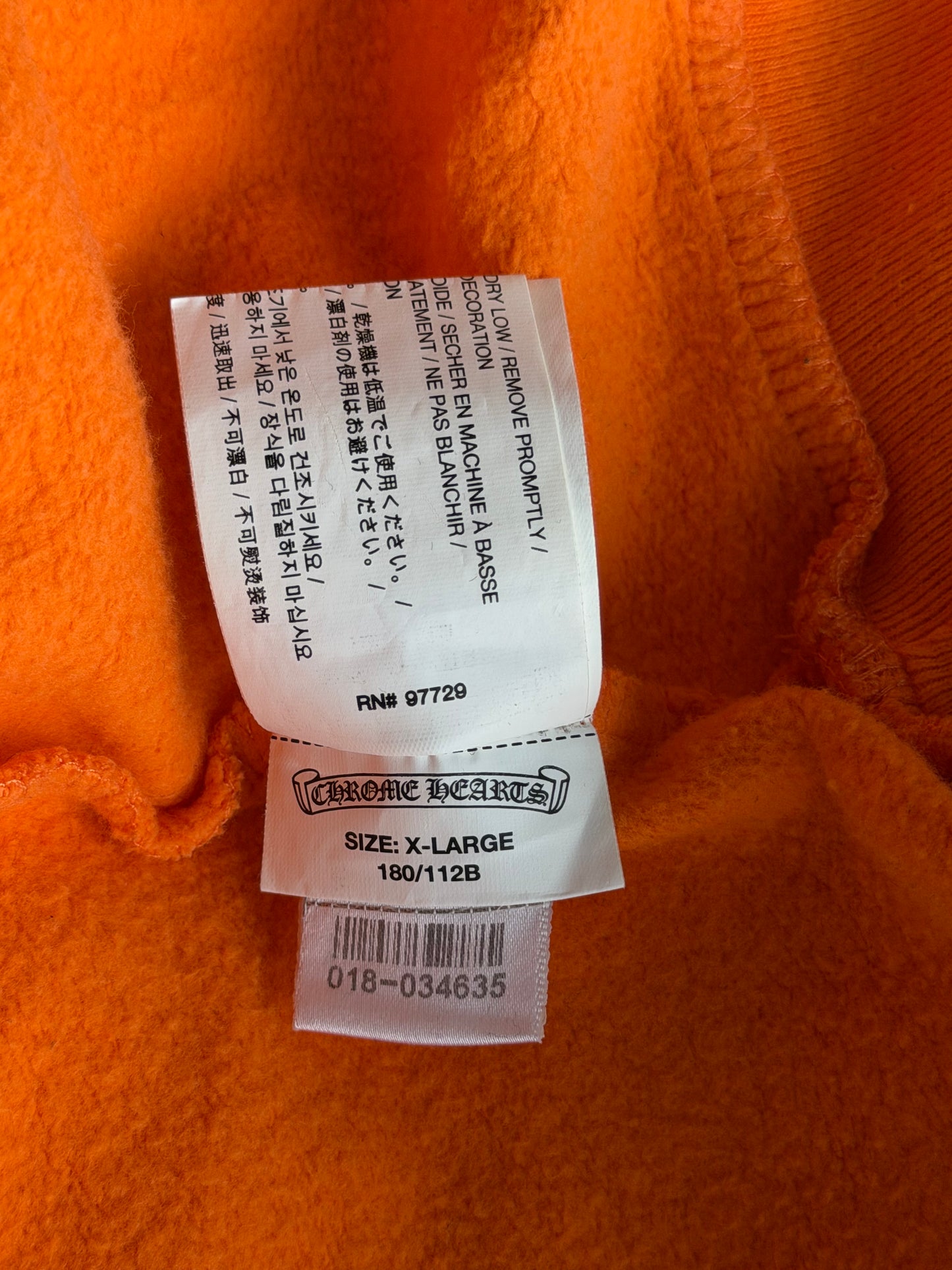 Chrome Hearts Off-White Orange & Black Hoodie