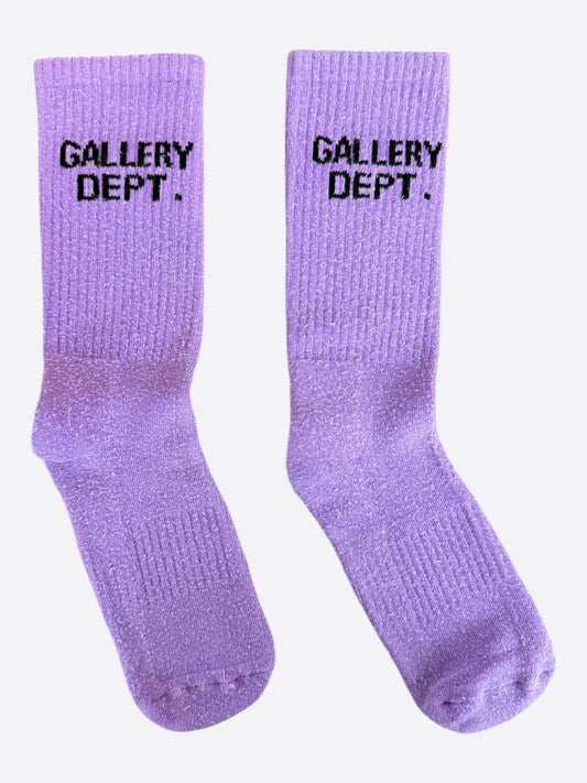 Gallery Dept Fluorescent Purple & Black Logo Socks