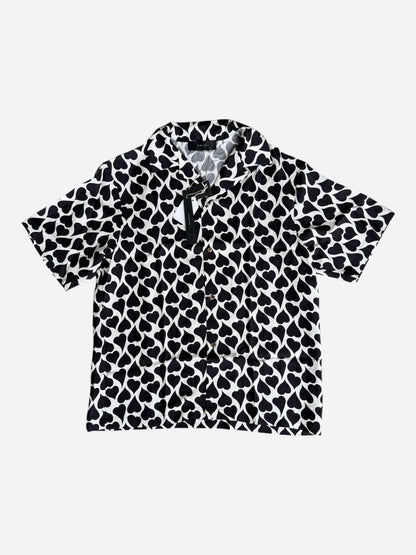 Amiri White & Black Heart Button Up Shirt