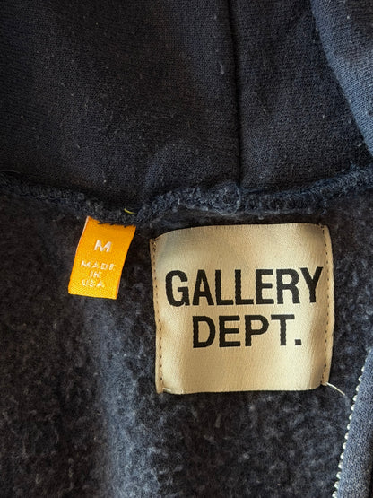 Gallery Dept Sunfaded Navy & Yellow Logo Zip Up Hoodie