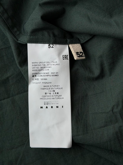 Marni Green & Navy Embroidered Logo Button Up Shirt
