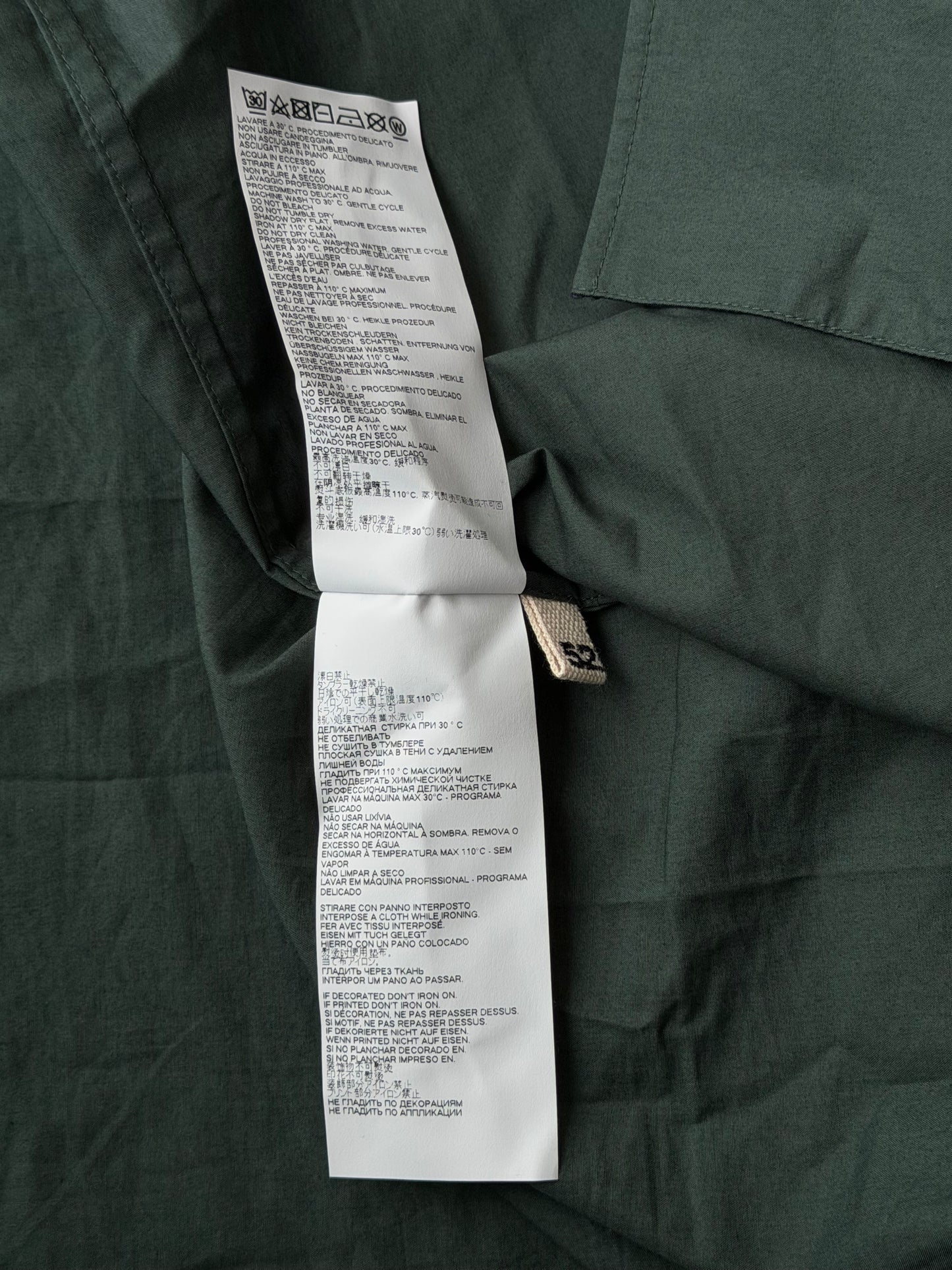 Marni Green & Navy Embroidered Logo Button Up Shirt
