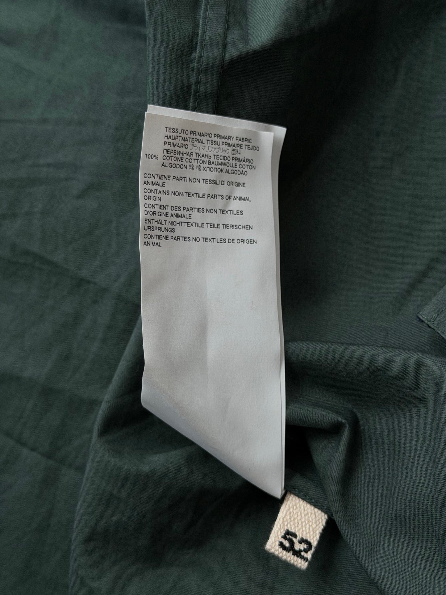 Marni Green & Navy Embroidered Logo Button Up Shirt