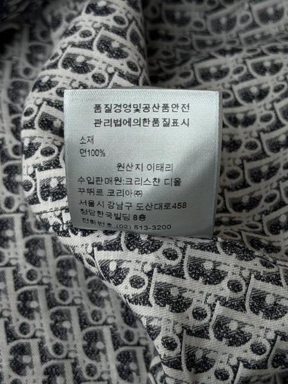 Dior White & Blue Oblique Button Up Shirt