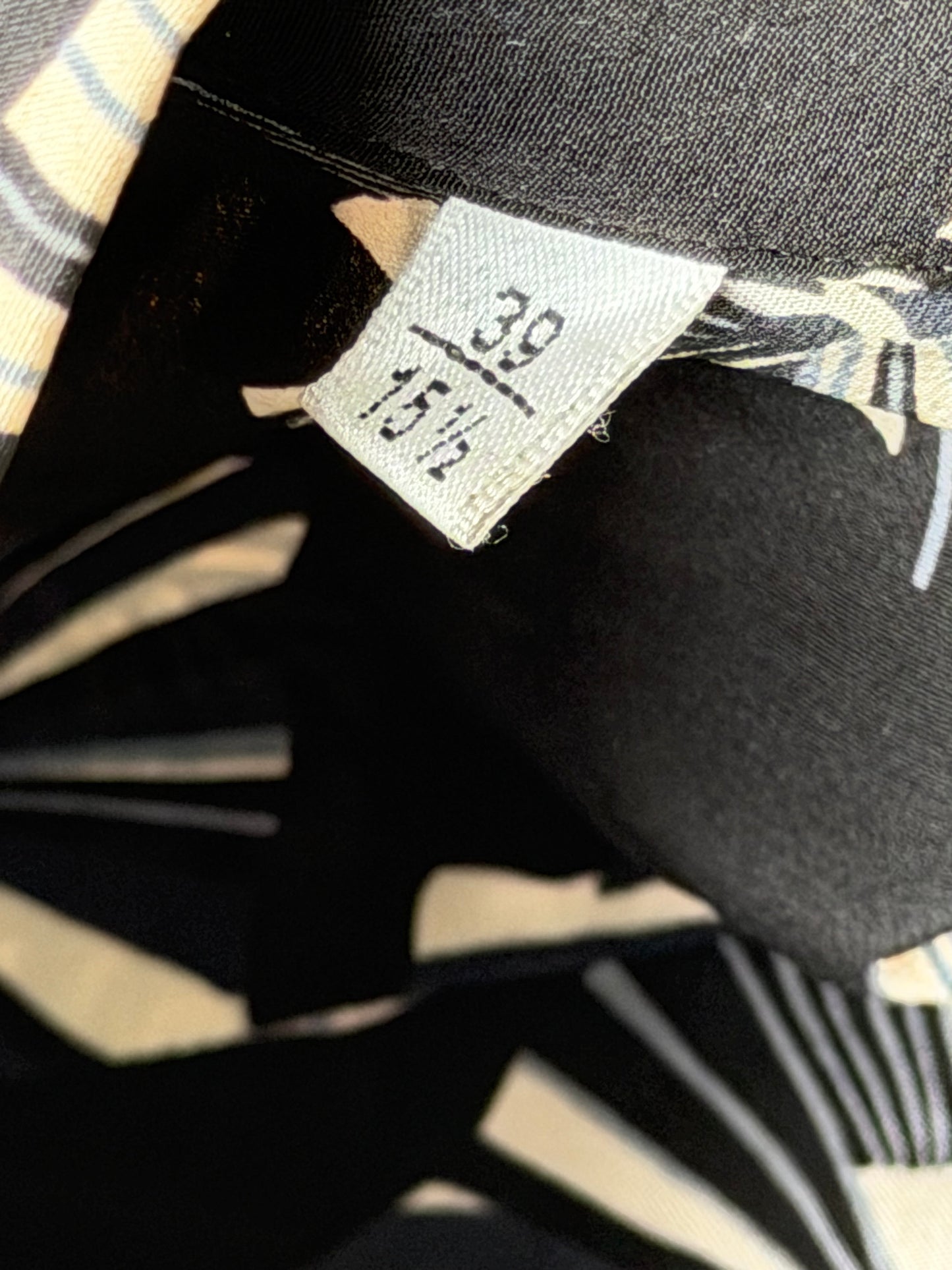 Saint Laurent Black & White Origami Silk Button Up Shirt